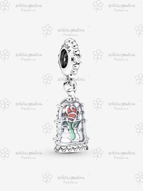 Pandora Disney Beauty and the Beast Enchanted Rose Dangle Charm